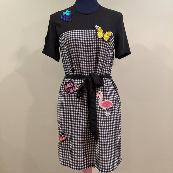 Gingham Checkered Patch Dress - Picture 1 of 14